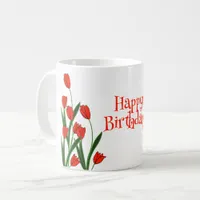 Colorful Wildflower Floral - Happy Birthday  Coffee Mug