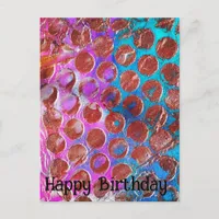 Happy Birthday Copper Abstract Polka Dots Postcard