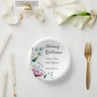 Elegant Floral Wedding Soft Botanical Romance Paper Bowls