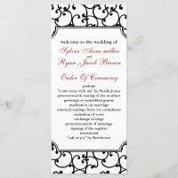 red and black Wedding program