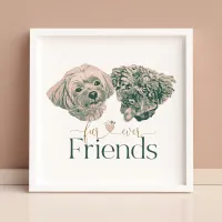 Fur-ever Friends Cute Dogs Tote Bag Framed Art