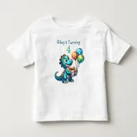 Birthday Boy Dinosaur Name and Age Toddler T-shirt