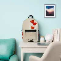 Light Colored Customizable Hearts Printed Backpack