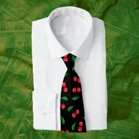 Red Cherries Summer Fruit Patterned Tie