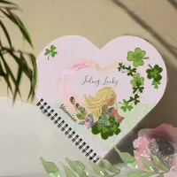 Feeling lucky Shamrock Girly Pink Notebook