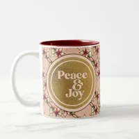 Peace & Joy Christmas: Pink and Gold Glitter Two-Tone Coffee Mug