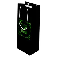 Slime Green Trick or Treat Wine Gift Bag