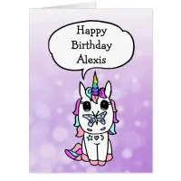 3 in 1 Unicorn Birthday Room Bedroom Sign Card