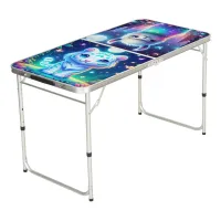 Cute Llama v Tiger Holographic | Beer Pong Table