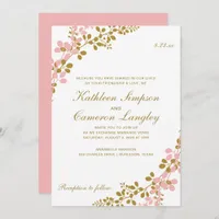 Exquisite Vines Invitation- Coral & Gold Invitation