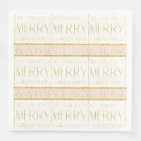 Pink Gold Christmas Pattern#35 ID1009 Paper Dinner Napkins