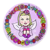 Whimsical Folk Art Fairy with Star Dust Ceramic Knob