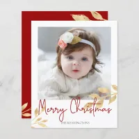 Budget Christmas Gold Foil Leaves Holiday Photo