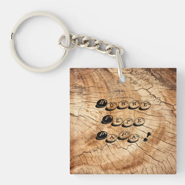 Happy Daddy's party! Wood Keychain