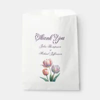 Romantic and Poetic Pastel Tulips Watercolor Favor Bag