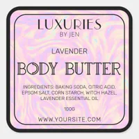 Chic Bold Modern Holographic Body Butter Spa Label