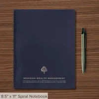 Gold Tree on Navy Blue Financial Planner Notebook