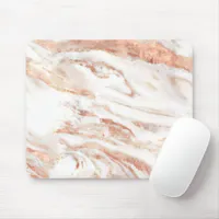 Chic Luxe Copper | Elegant Rose Gold Marble Mouse Pad