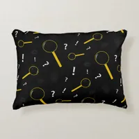 Detective Spyglass and Fingerprints Crime Scene Accent Pillow