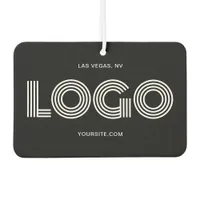 Black and White Modern Rectangular Logo and Photo Air Freshener