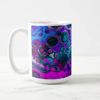 Purple, Blue Modern Abstract Fluid Art Marble Cell Coffee Mug