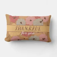 Boho Fall Farmhouse Thankful Season 2 Thanksgiving Lumbar Pillow