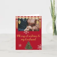 Trendy One photo Merry christmFolded Holiday Card