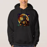Comic Book Style Werewolf in Front of Full Moon Hoodie