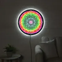 Rainbow Colorful Mystical Mandala LED Sign