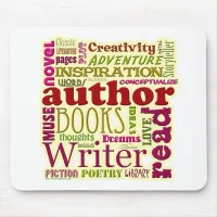 All About Authors red Mouse Pad