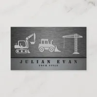 Professional Heavy Construction Equipment Metal Business Card