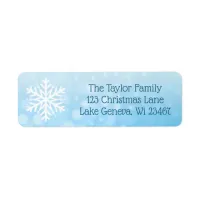 Blue Christmas Snowflake Holiday Label