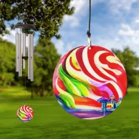 Santa Monica Pier swirly Candy AI Art Wind Chime