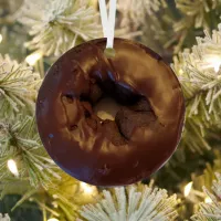 Happy Holi-Glaze Chocolate Donut Metal Ornament