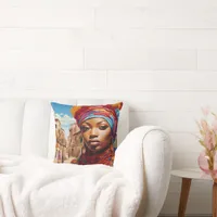 "Afrofuturism: Vibrant Dreams of Heritage" Throw Pillow