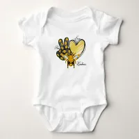 Peace, Love & Kindness Bee and Sunflower Baby Bodysuit