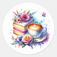 Coffee and Cake | Best Friend's Birthday Classic Round Sticker