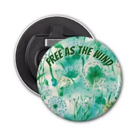 Elegant Dandelion Monogram Green and White | Bottle Opener