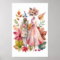 Flowers and Leaves Friends Poster