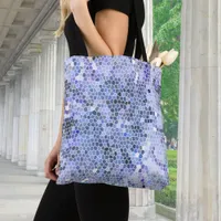 Elegant ice blue mosaic, modern tote bag