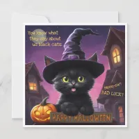 Cute Kitten Halloween Card