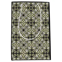 Olive and Black Filigree Patterned Medium Gift Bag