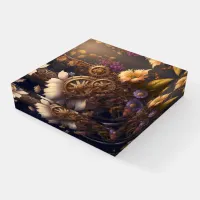 Steampunk Door with Purple Flowers Paperweight