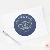 Tie the Knot Thank You Blue ID678 Classic Round Sticker