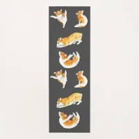 Funny Corgi Dog Puppy Meditation Grey Zen Yoga Mat