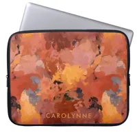 Modern Trendy Terracotta Rust Orange Brown Laptop Sleeve