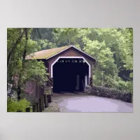 Rustic Kurtz Mill Covered Bridge Lancaster PA Poster