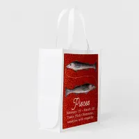 Pisces the Fish Zodiac Sign Birthday Party Grocery Bag