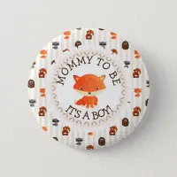Mommy To Be Button Woodlands Theme