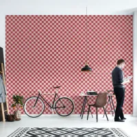 Pink and Red Checkers Wallpaper